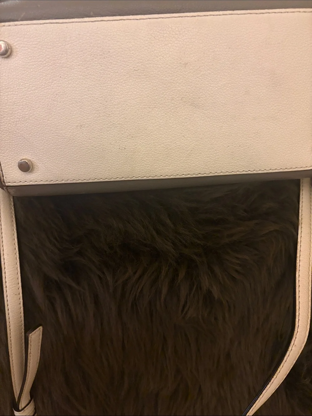Kate Spade Alice Court Kaiya satchel in Cliff Gray and Off White